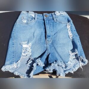 Highly Distressed Denim Shorts